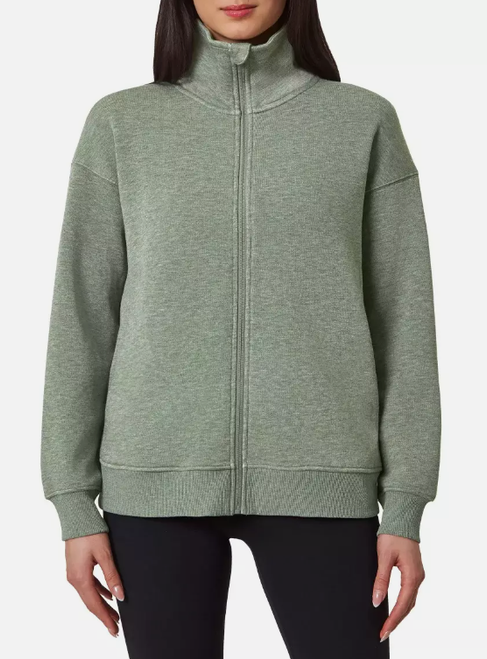 Mondetta Ladies' Fleece Full-Zip Jacket, Heather Green, Large