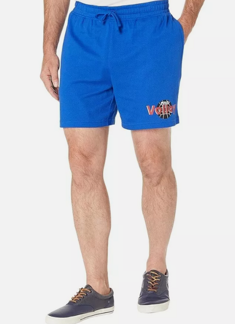 Polo Ralph Lauren Shorts Men Navy Waffle-Knit Cotton Volleyball, Blue, X-Large