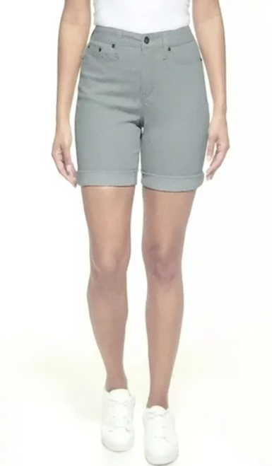 DKNY Jeans Women's Midweight Bermuda Jeans Short, Gray, 14