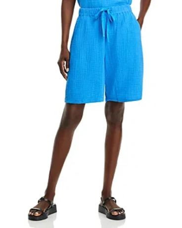 Eileen Fisher Mid Thigh Shorts, Organic Cotton, Calypso, X-Large