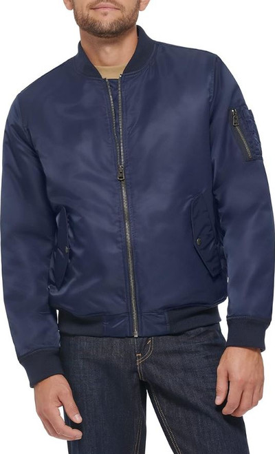 Levi's Men's MA-1 Flight Lightweight Zip Up Bomber Jacket, Navy, Small