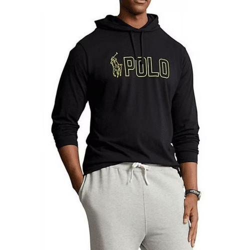 Lauren Ralph Lauren Men's, Hooded Jersey Sweatshirt, Black & Yellow, Large