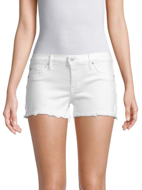 Hudson Women's Shorts Frayed Hem Denim Bottoms, White, 31