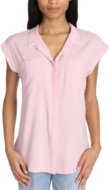 Jachs Girlfriend New York Women's Button Front Blouse, Pink, Large