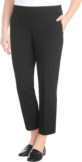 Hilary Radley Women's Pull on Dress Pants, 4 Way Stretch, Black, XX-Large