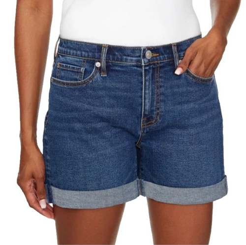 Hudson Los Angeles Mid Rise Premium Denim Short, Dark Blue, 8