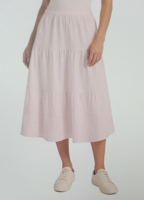 Matty M Women's Linen Blend Midi Skirt With Pockets, Light Purple, 2X-Large