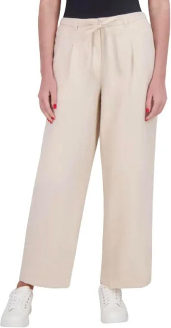 DKNY Women's Pull On Drawstring Ankle Pant, Tan, 16