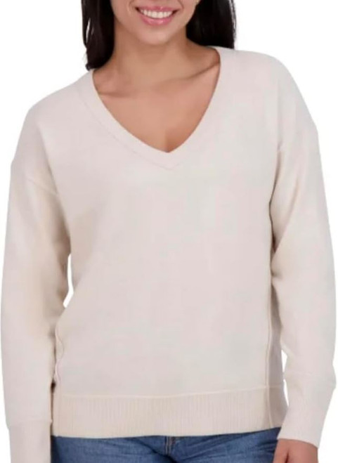Lucky Brand Women's Soft Long Sleeve V-Neck Sweater, Natural Multi, Small