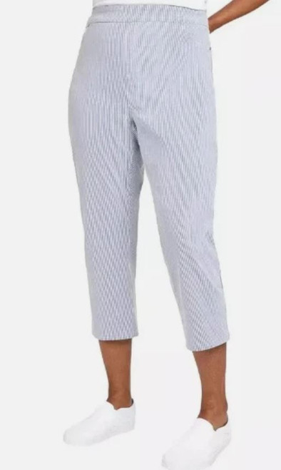 Mario Serrani Women's Comfort Stretch Capri Pants, Navy, 2X-Large