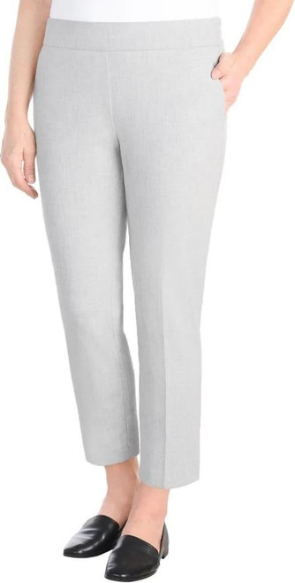 Hilary Radley Women's Pull-on Dress Pants, 4-Way Stretch,  Heather Gray, Large