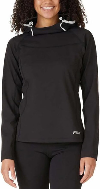 Fila Women's Midweight Training Pullover Hoodie, Black, Small