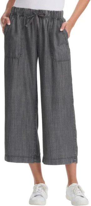 Splendid Women's Pull-On Wide Leg Crop Ankle Pant, Black, 2X-Large