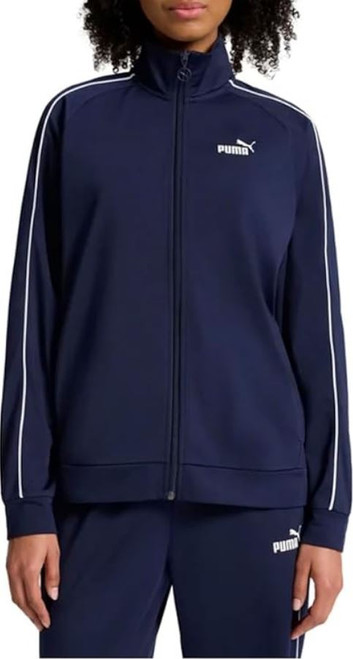 PUMA Women's Tricot Track Full Zip Jacket, Blue, Large