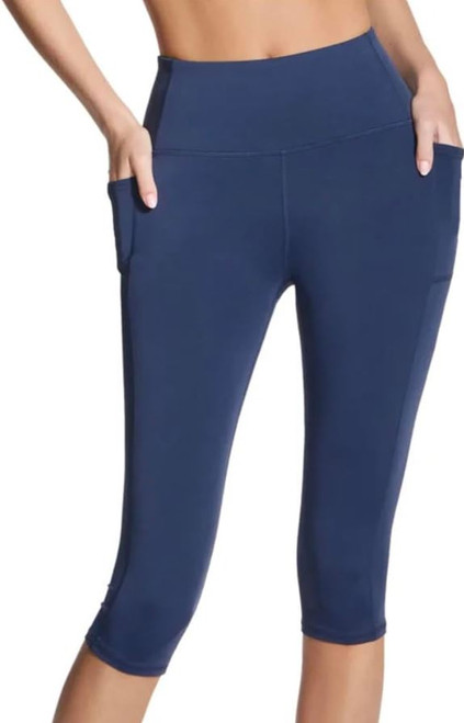 Skechers Gowalk Women's Active Stretch Moisture Wicking Capri Legging Pant, Navy, Large