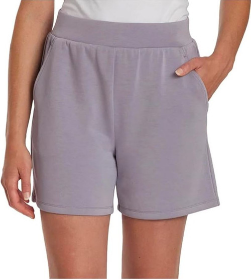 LazyPants Women's Luxe Pull On Short, Lilac Grey, Medium