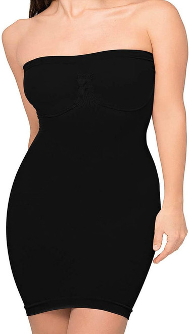 Body Wrap Women's Strapless Bra Slip, Black, X-Large