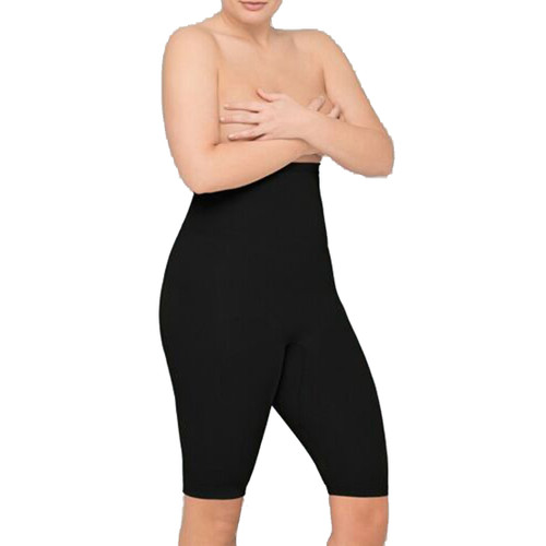 Body Wrap Shapewear Seamless High-Waist Long Short, Black, 1X