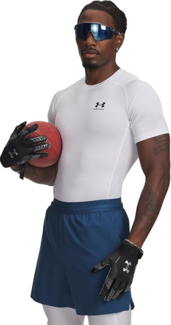 Under Armour Men's HeatGear Compression Short-Sleeve T-Shirt, White, Large