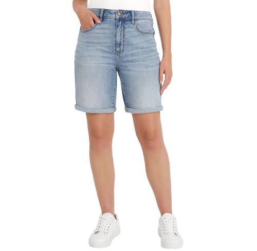 Wrangler Women's High Rise Denim Shorts, Light Blue, 10