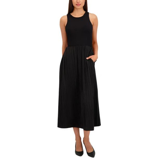 DKNY Women's Sleeveless Maxi Dress, Black, X-Large