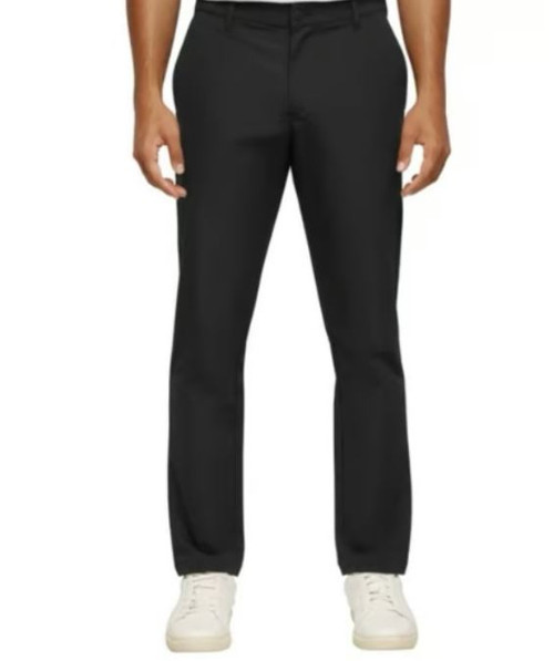 Banana Republic Men's Stretch Slim Fit Flat Front Pant, Black, 40X30