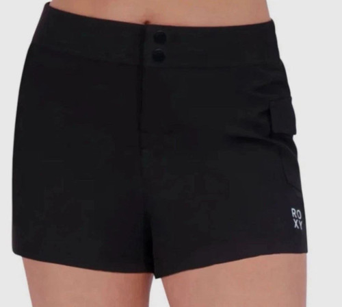 Roxy Women's Pocket Snap Button Active Shorts, Black, X-Small