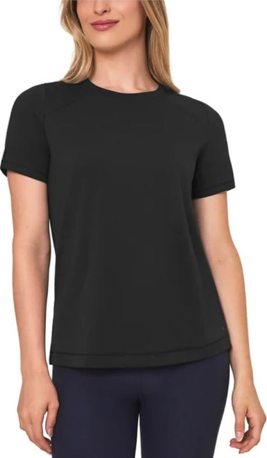 Mondetta World Outfitter Women's Active Stretch Short Sleeve Tee Shirt, Black, Large