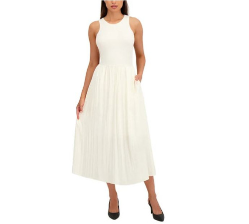 DKNY Women's Sleeveless Maxi Dress, Ivory, X-Small