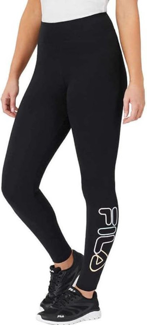 Fila Women's High Waisted Cotton Leggings, Black, Small