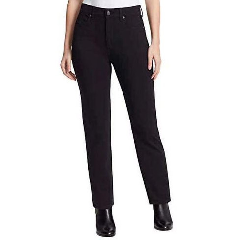 Gloria Vanderbilt Women's Amanda Slim Knit Ponte, Black, 12