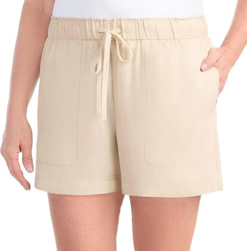 Hilary Radley Women's Lightweight Pull on Tencel Short, Tan, X-Large