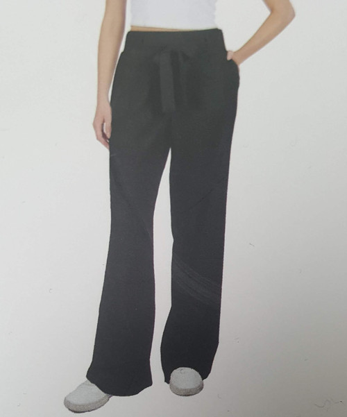 Sound Style Women's Linen Pants, Wide Leg, Black, Medium