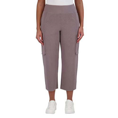 Sage Collective Women's Cargo Pant, Zip Pockets, Gray, 2X-Large