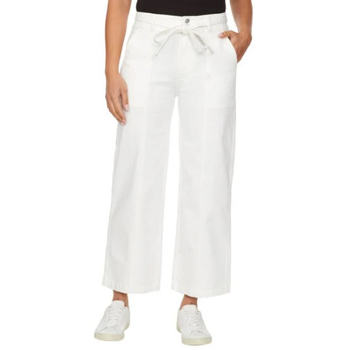 Hudson Los Angeles Wide Leg Belted Jean, Cream, 4