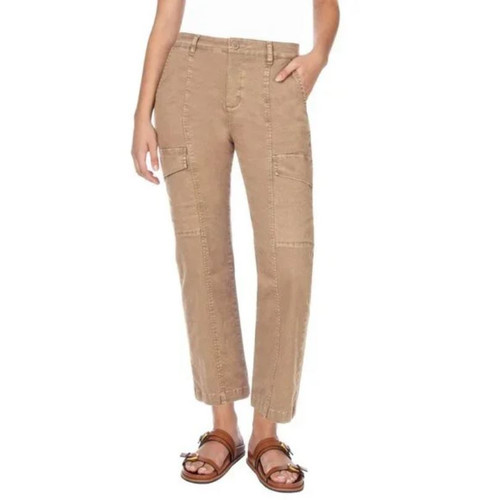 Well Worn Women's Twill Cargo Pant, Twill Stretch Pockets, Tan, 6