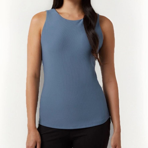 32 Degrees Cool Women's Tank with Built Bra, Blue, Small