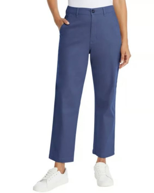 G.H. Bass & Co. Women Stylish Chino Ankle Pants, Blue, 10