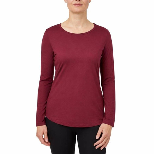 Segments Women's Long Sleeve Breathable Top Shirt, Dark Red, X-Small