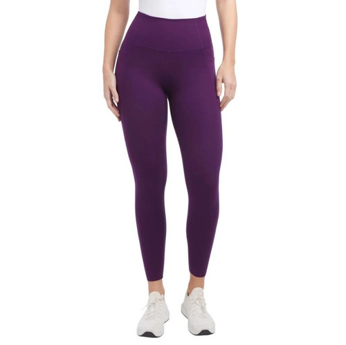 Danskin Women's High Rise Brushed Athletic Leggings, Bright Plum, X-Large