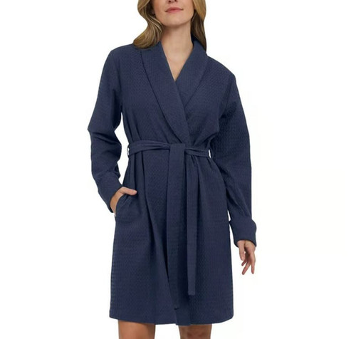 Lands End Spa Collection Women's Waffle Resort, Navy, X-Large