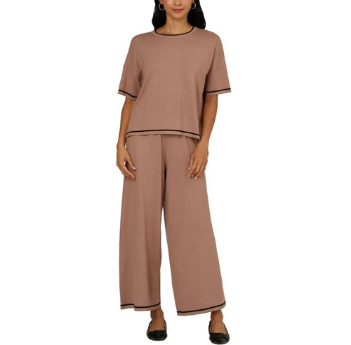 Adrianna Papell Women's Lightweight Set, Light Brown, Large