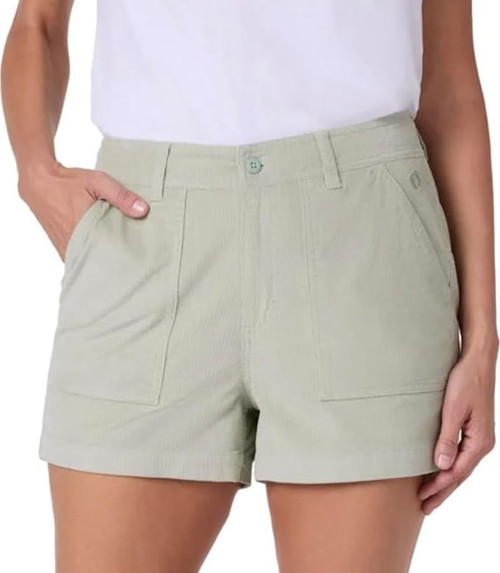 HANG TEN Women's Corduroy Short with Pockets, Green, 10