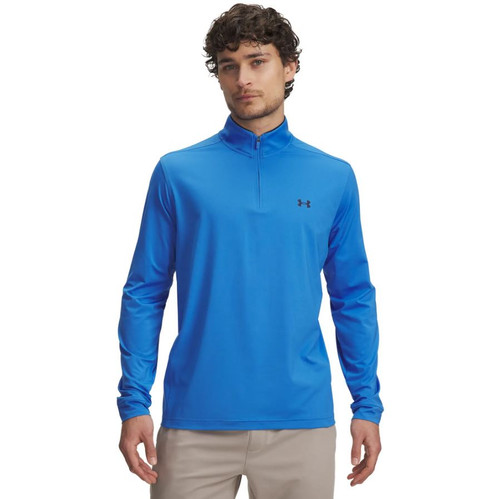 Under Armour Men's Velocity 2.0, Long Sleeve, 1/4 Zip, Blue, Large