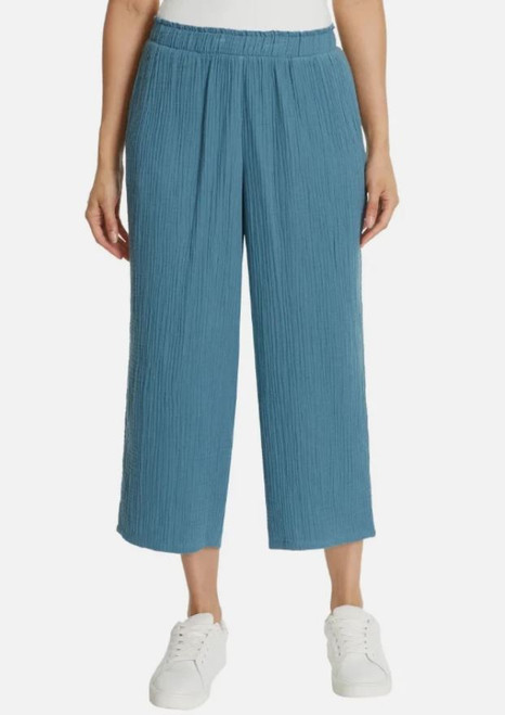 Jessica Simpson Women's Gauze Ankle Pants, Blue, X-Large