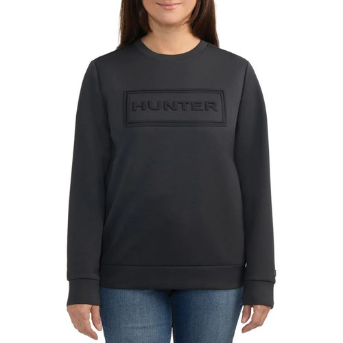 Hunter Women's 3D Embossed Logo Pullover, Black, Small
