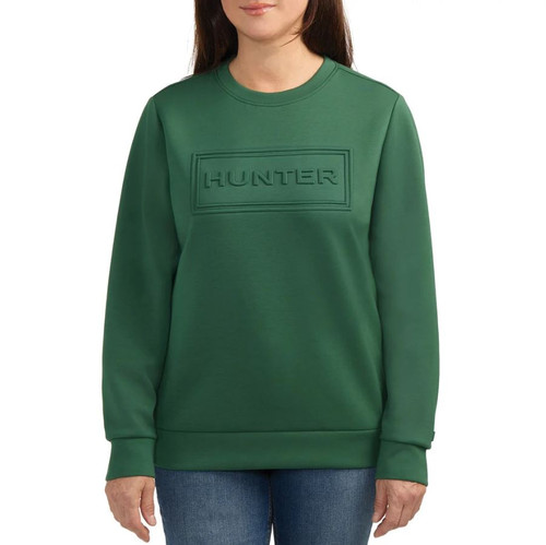 Hunter Women's 3D Embossed Logo Pullover, Green, Small