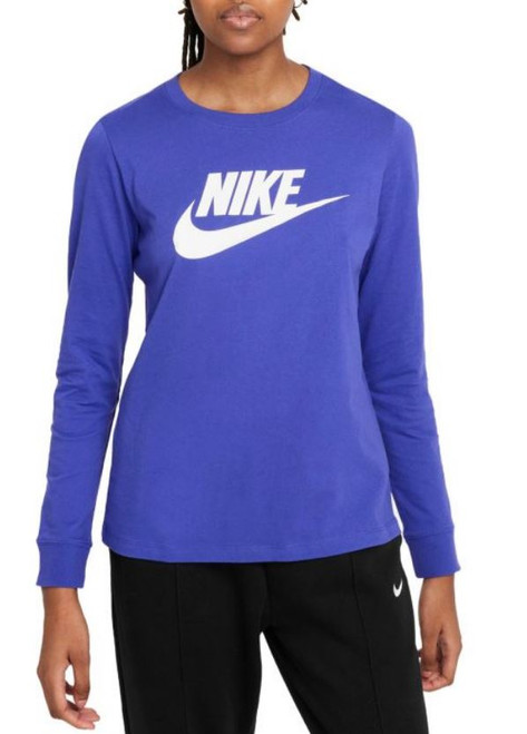 Nike Women's Long Sleeve Sport Shirt, Blue, Small