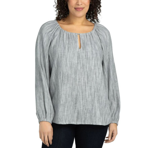 Boston Traders Women's Long Sleeve Blouse, Black, Large