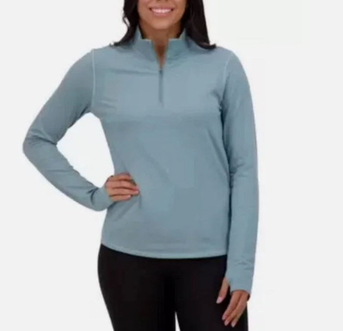 Soybu Women's Long Sleeve 1/4 Zip Active Top, Green, Small